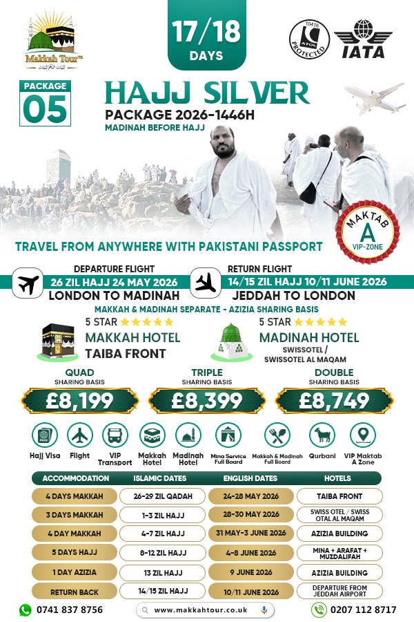 18-days Hajj Package 2026 from UK