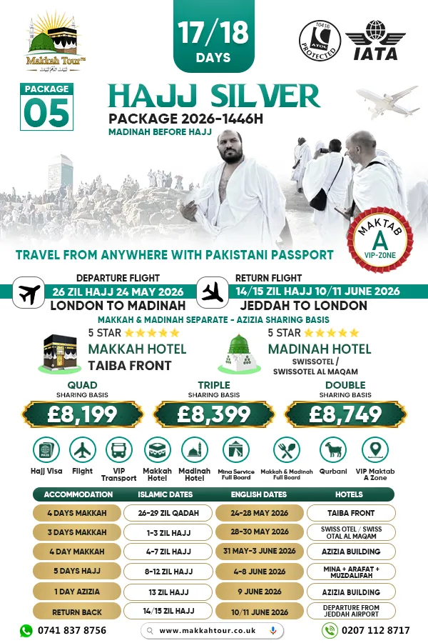 18-days Hajj Package 2026 from UK